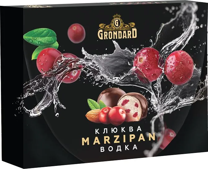  TM Grondard       (10186) Конфеты глазированные Марципановые Клюква и Водка, 98г  в Коряжме