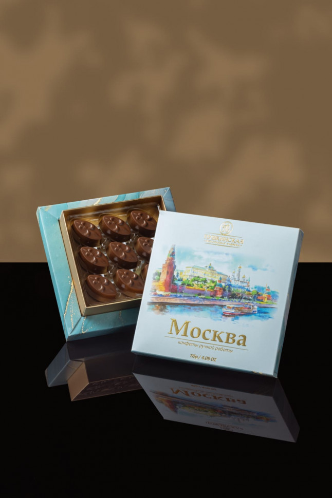  Пушкинская фабрика Конфеты Миндаль (Москва), 115г(голубая коробка) в Коряжме