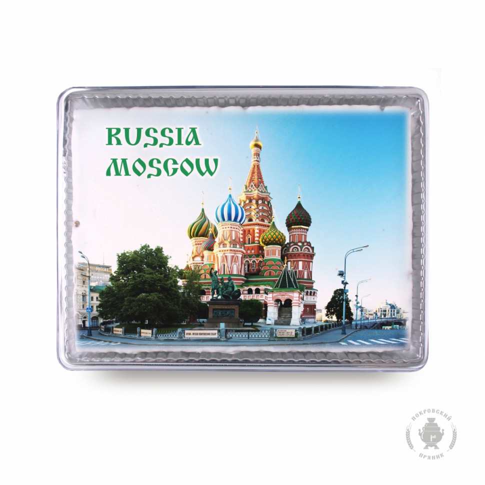 Пряник 600г RUSSIA MOSCOW с фотопечатью (в подарочной пластиковой упаковке)  в Коряжме