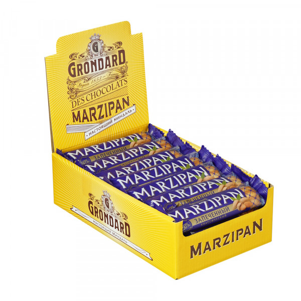 №1 TM Grondard   (11161) Батончики НЕглазированные Марципановые Запечённые, (28шт по 40г)    в Коряжме